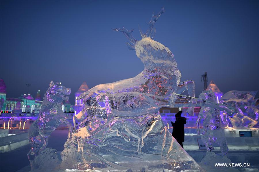 CHINA-HEILONGJIANG-HARBIN-TOURISM-ICE SCULPTURE (CN)