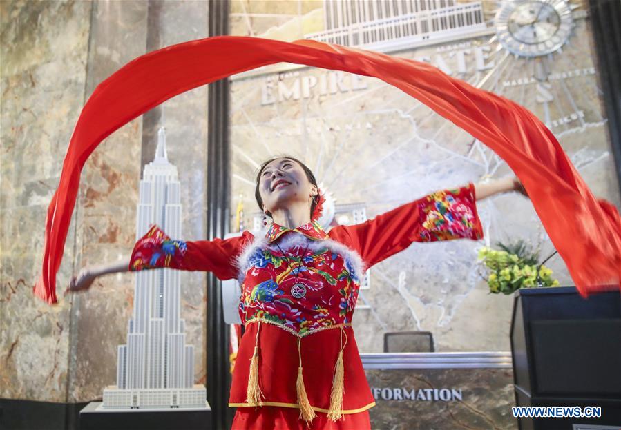 U.S.-NEW YORK-EMPIRE STATE BUILDING-CHINA-SPRING FESTIVAL-LIGHTING