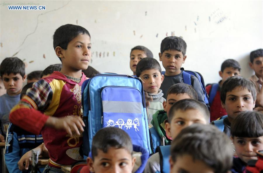 SYRIA-DAMASCUS-DISPLACED KIDS-EDUCATION