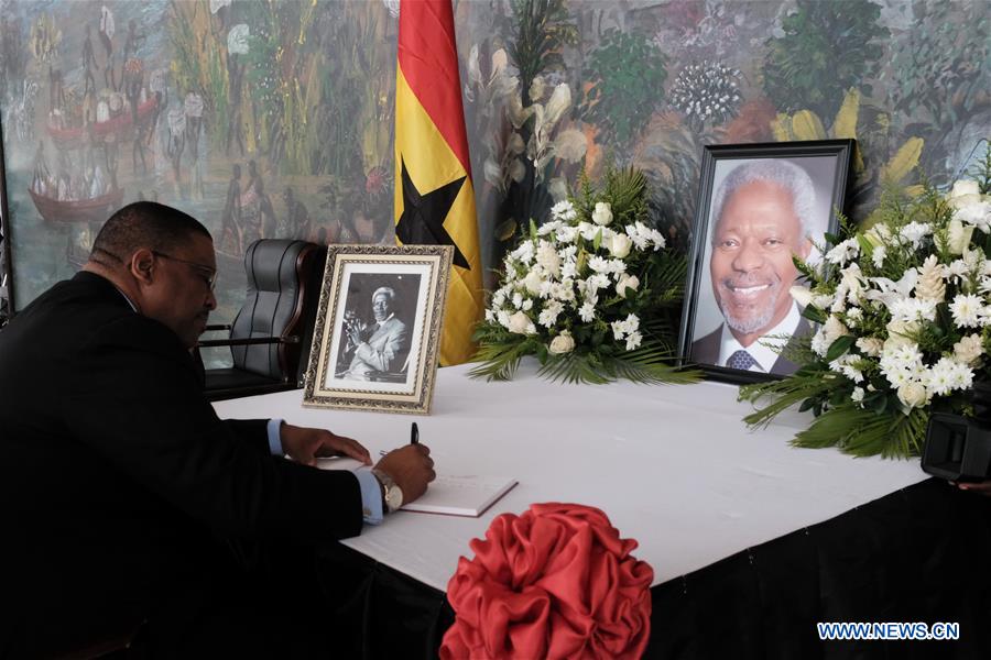 GHANA-ACCRA-UN-FORMER SECRETARY-GENERAL-ANNAN-CONDOLENCE