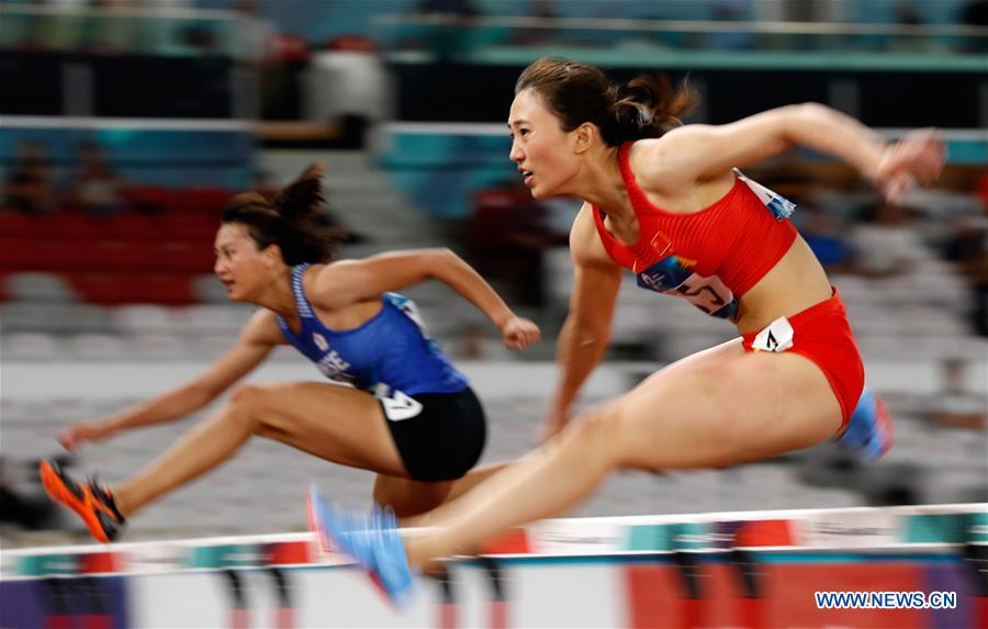 (SP)INDONESIA-JAKARTA-ASIAN GAMES-ATHLETICS-WOMEN'S 100M HURDLES QUALIFICATION