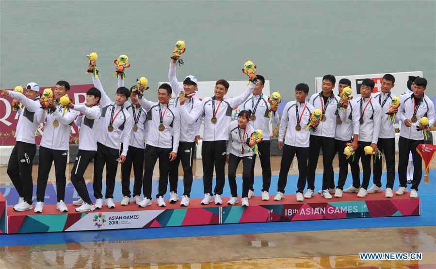 (SP)INDONESIA-PALEMBANG-ASIAN GAMES-MEN'S CANOE TBR 1000M-FINAL