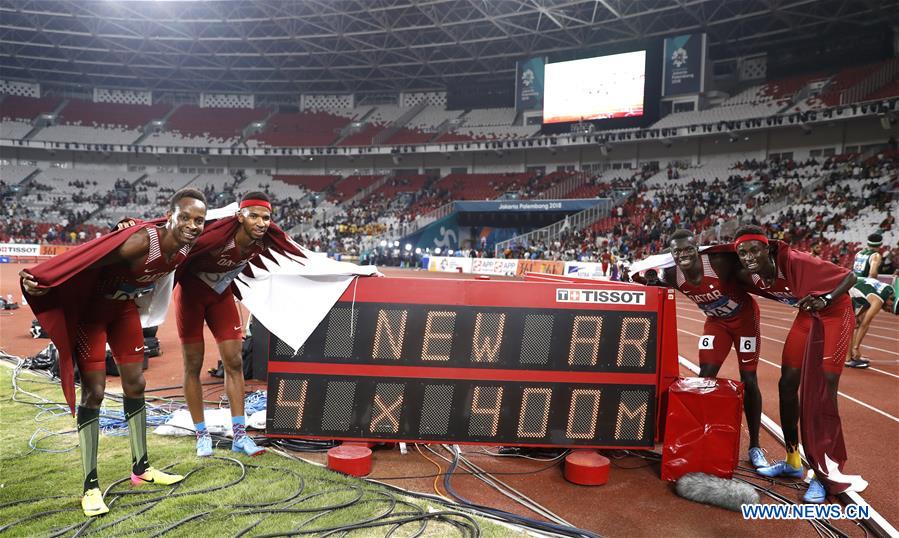 (SP)INDONESIA-JAKARTA-ASIAN GAMES-ATHLETICS-MEN'S 4X400M RELAY