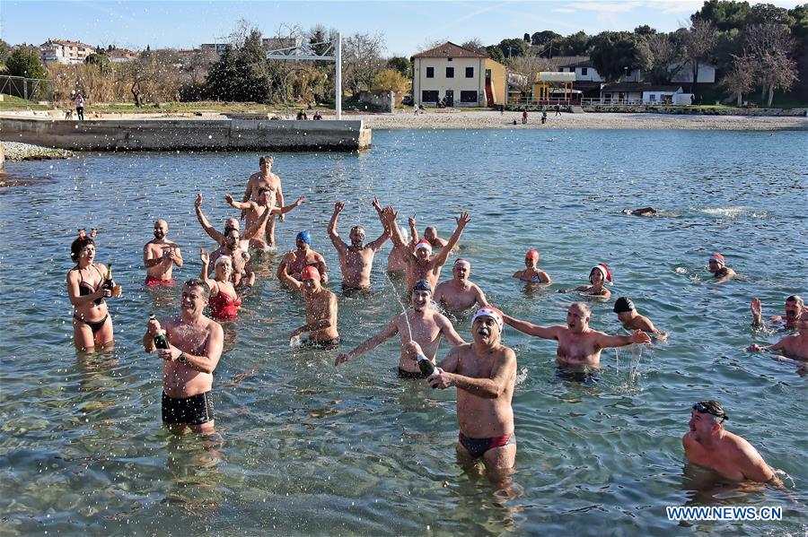 CROATIA-OPATIJA-NEW YEAR'S DAY-SWIMMING