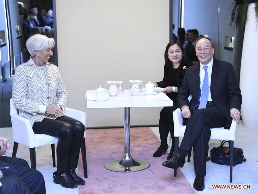 SWITZERLAND-DAVOS-WANG QISHAN-WEF