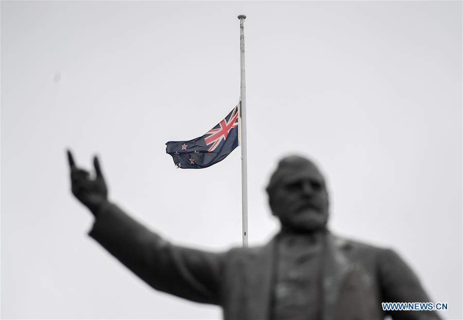 NEW ZEALAND-WELLINGTON-CHRISTCHURCH-ATTACKS-FLAG-HALF-MAST