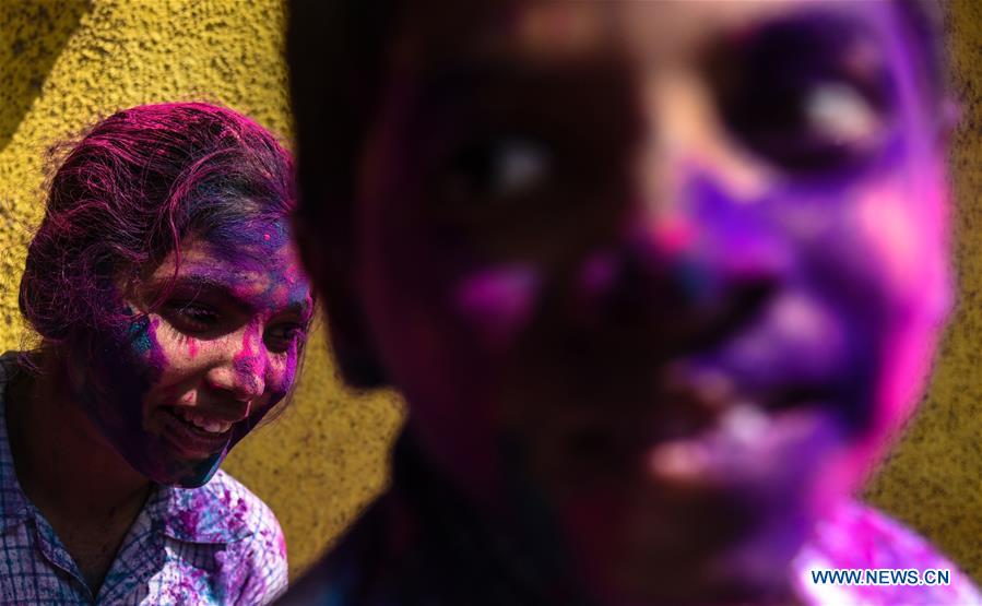 INDIA-MUMBAI-HOLI FESTIVAL-DISABLED CHILDREN