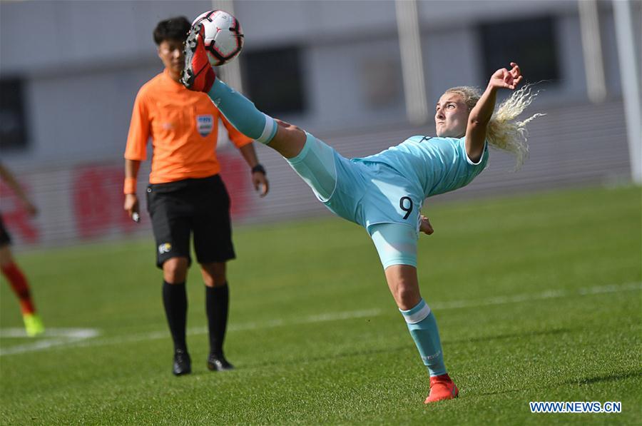 (SP)CHINA-WUHAN-FOOTBALL-INTERNATIONAL WOMEN'S FOOTBALL TOURNAMENT WUHAN 2019-3RD PLACE FINAL-RUSSIA VS CROATIA