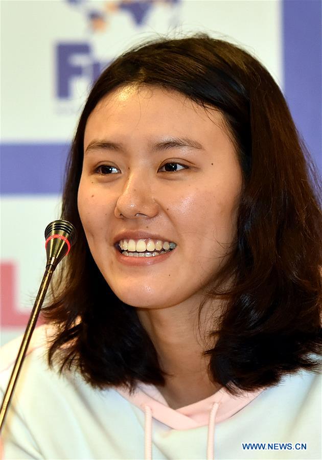 (SP)CHINA-GUANGZHOU-SWIMMING-FINA PRESS CONFERENCE