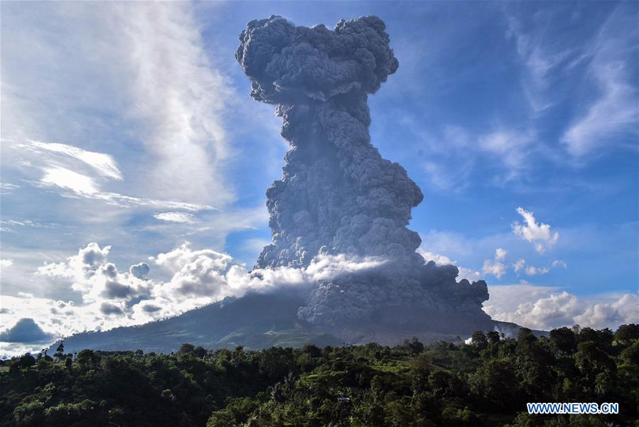 INDONESIA-NORTH SUMATRA-MOUNT SINABUNG-ERUPTION