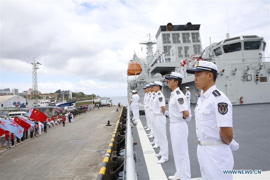 FIJI-SUVA-CHINA-NAVAL SHIP-DEPARTURE